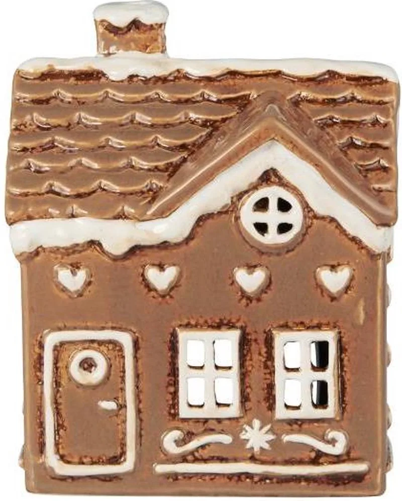 keramieken huisje - waxinelichthouder - kersthuisje peperkoek by Ib Laursen in Bruin – product photo