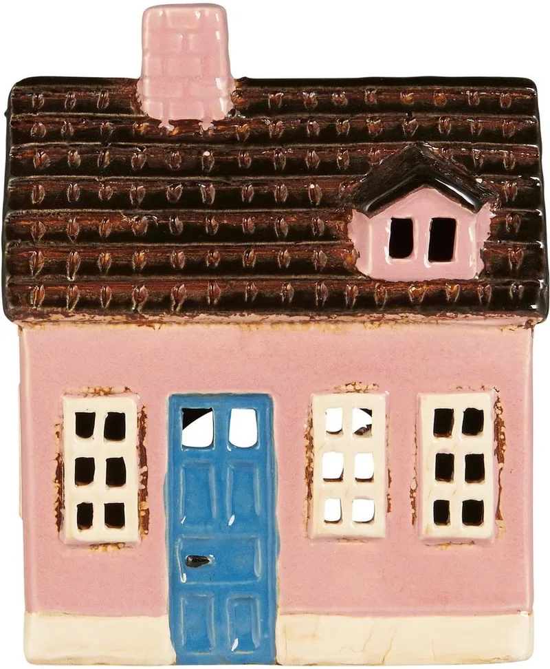 Keramieken huisje - waxinelichthouder - Nyhavn van Ib Laursen in Roze – productfoto
