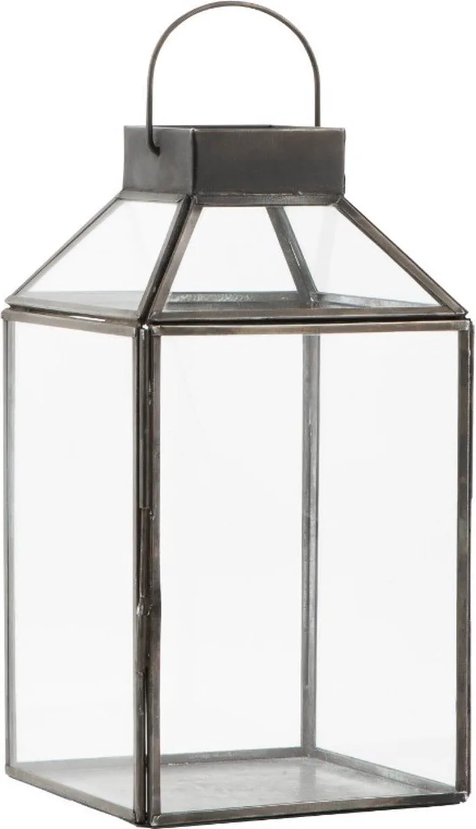 Lantaarn metaal & Glas 25.5 x 13.5 x 13.5 cm de Ib Laursen en Zwart – photo du produit
