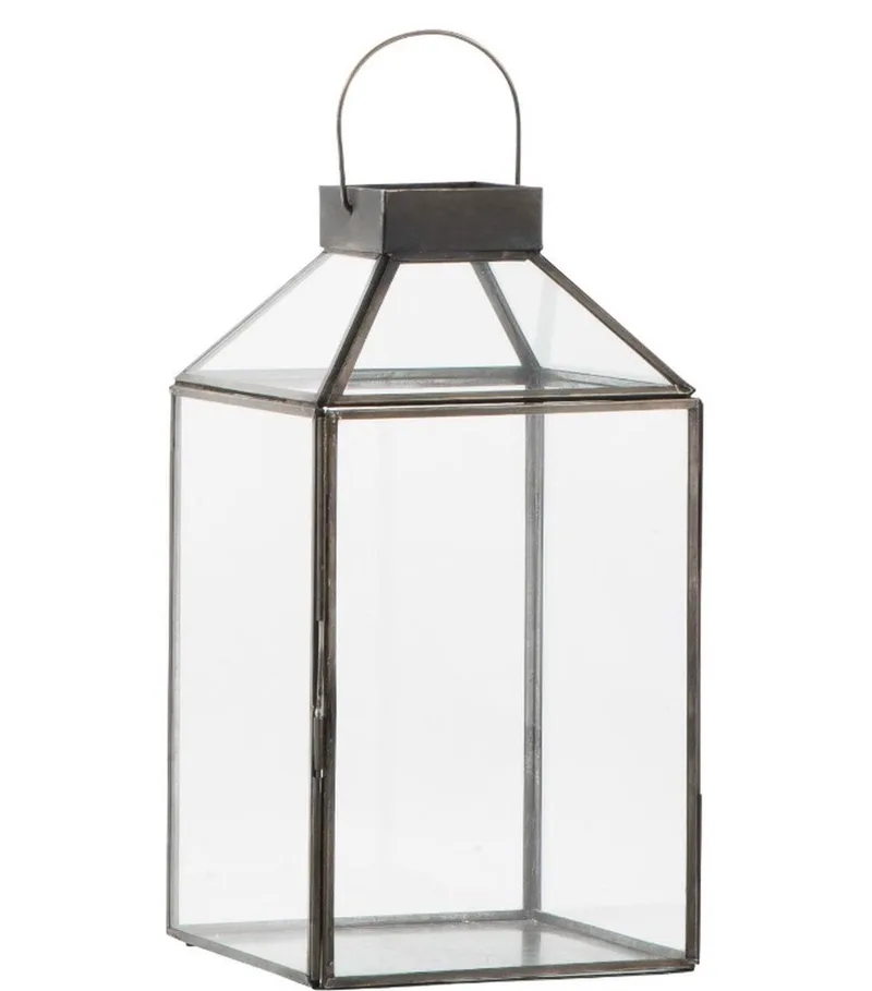 Lantaarn metaal & Glas 30.5 x 16 x 16 cm by Ib Laursen in Zwart – product photo