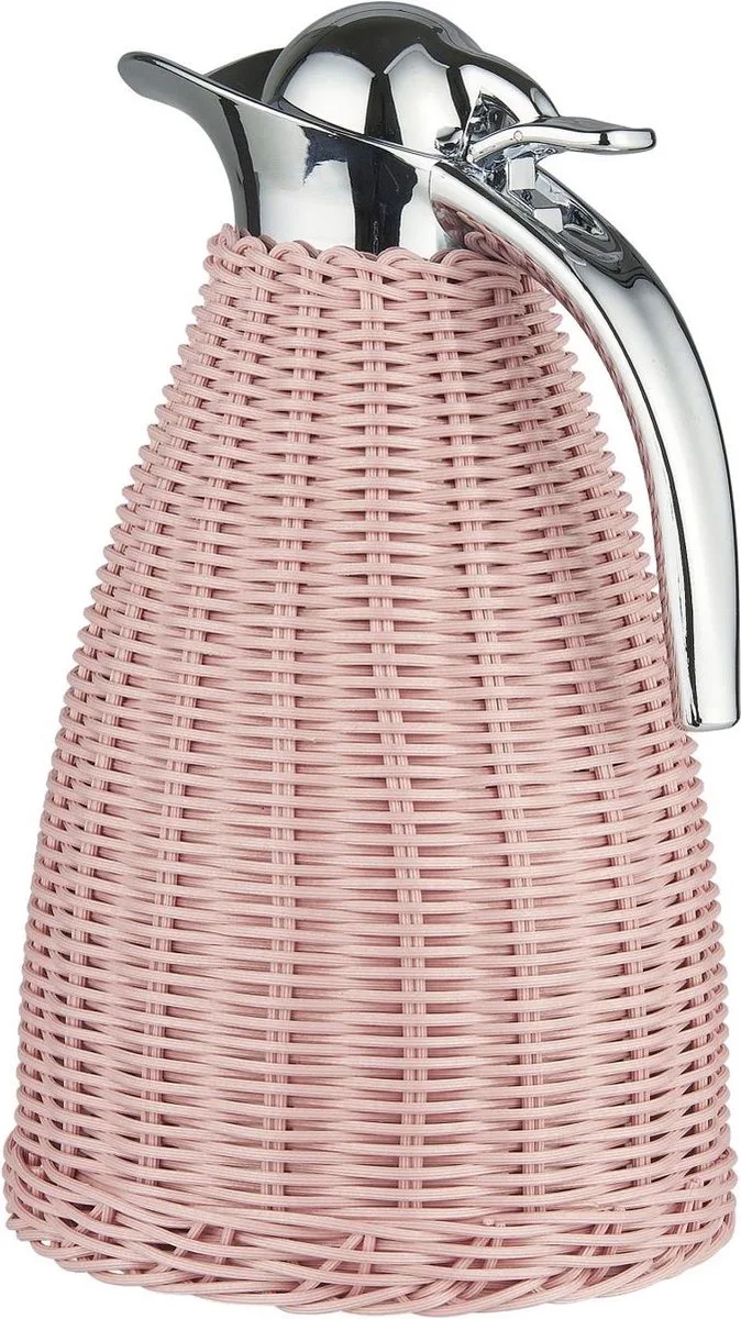 Merkloze Thermoskan met Polyrattan Omhulsel, 1.5L by Ib Laursen in Pink – product photo