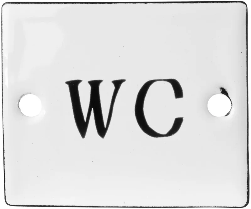 Metallschild Ib Laursen - WC Schild Toilettenschild Kloschild Türschild Emaille by Ib Laursen in Weiß – product photo