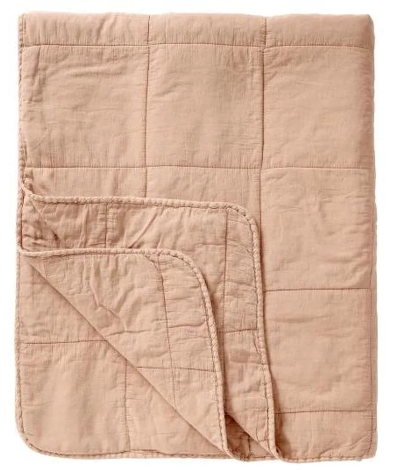 Plaid vintage bedspread, 240x240cm van Ib Laursen in Burned rose – productfoto