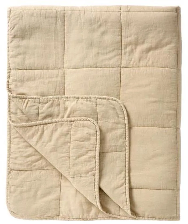 Plaid vintage bedspread, double fog, 240x240cm van Ib Laursen in Beige – productfoto