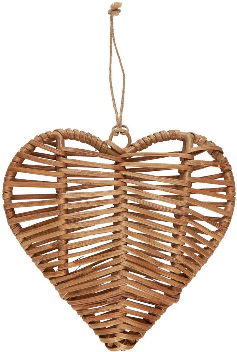Rotan Hart - hanger - 13x12x3 cm van Ib Laursen in Bruin – productfoto