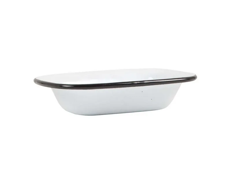 Seifenspender Laursen - Seifenschale Emaille Rand Schwarz (0408-11) Schale by Ib Laursen in White – product photo 1 of 4