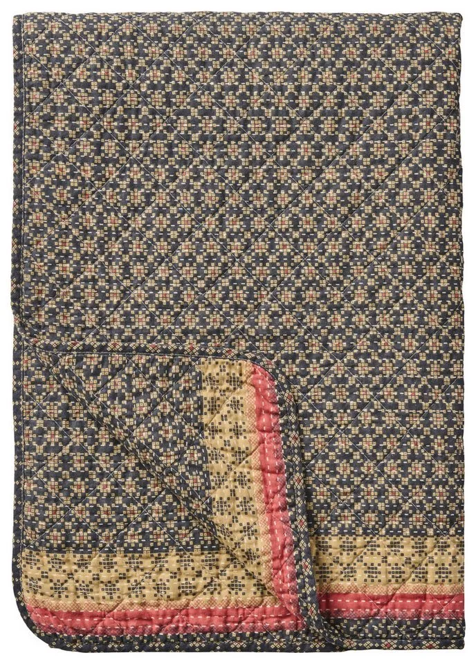 Tagesdecke Ib Laursen - Decke Quilt Tagesdecke Überwurf 180x130cm Blau Rosa van Ib Laursen – productfoto