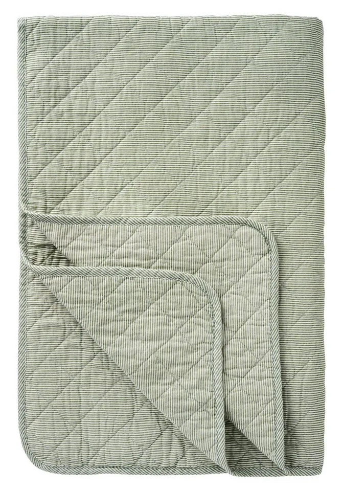 Tagesdecke Ib Laursen Decke Quilt Tagesdecke Überwurf Gestreift Grün Weiß de Ib Laursen – photo du produit