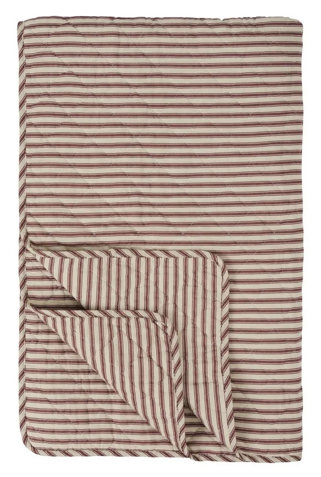 Tagesdecke Ib Laursen - Decke Quilt Wohndecke 130x180cm Sand Dusty Plum by Ib Laursen in Braun, grau – product photo