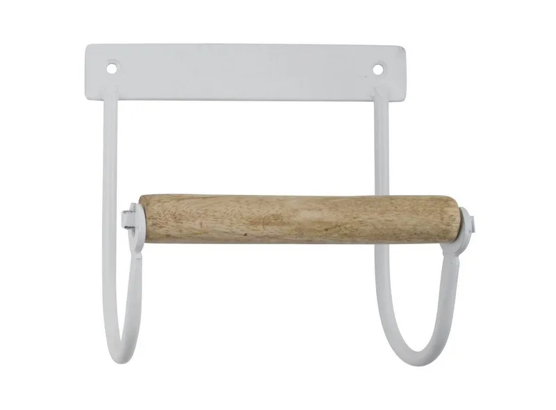 Toilettenpapierhalter Laursen - Toilettenpapierhalter Metall Holz 9143-11 WC de Ib Laursen en Weiß – photo du produit