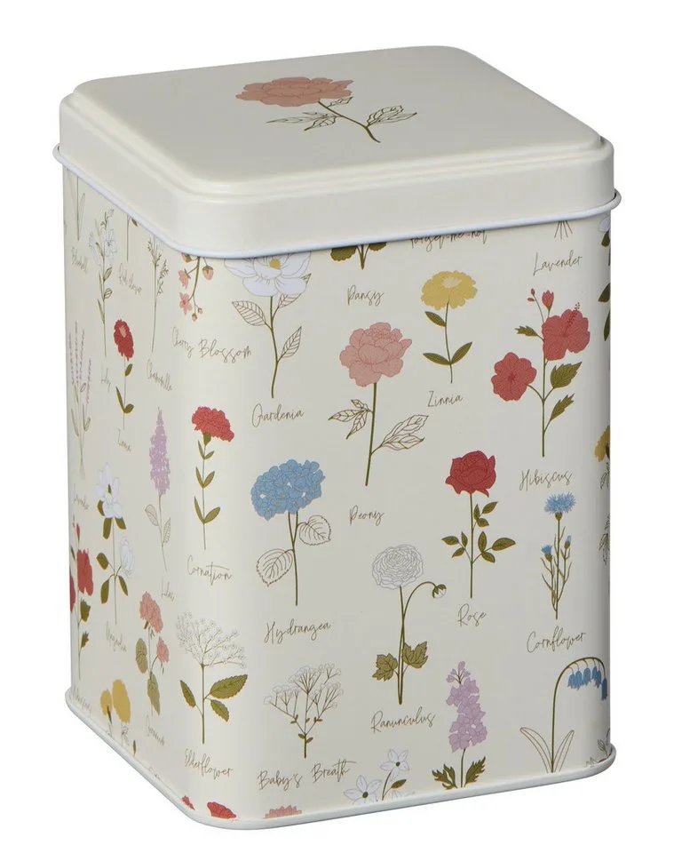 Vorratsdose Ib Laursen - Vorratsdose Dose mit Deckel Blumenmuster H 12,5cm Metall de Ib Laursen en Bunt – photo du produit