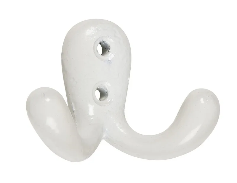 Wandhaken Doppelhaken Wandhaken Kleiderhaken Haken Metall Vintage Ib by Ib Laursen in Weiß – product photo