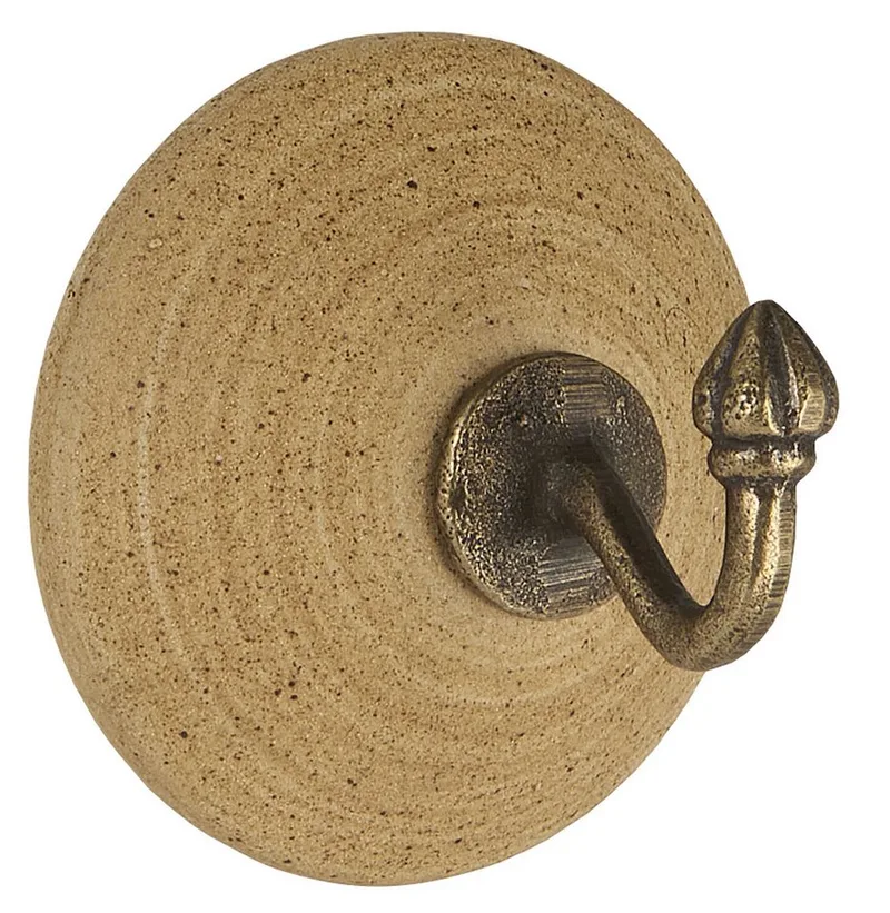 Wandhaken Ib Laursen - Wandhaken Kleiderhaken Handtuchhaken Rund Keramik by Ib Laursen in Brown – product photo