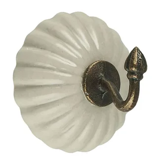 Wandhaken Wandhaken Kleiderhaken Handtuchhaken Keramik Creme Messing Ib Laursen by Ib Laursen – product photo 1 of 3