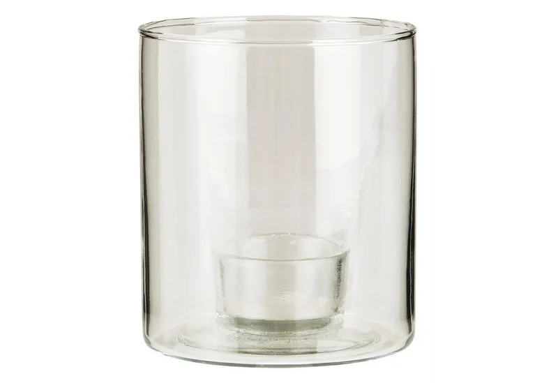 Windlicht Windlicht GLAS Kerzenhalter fixiert für Teelicht, Ø9,5x11cm de Ib Laursen en Weiß – photo du produit