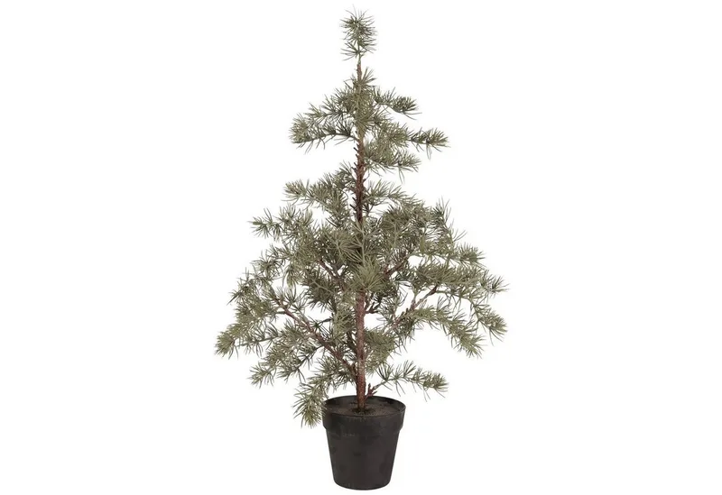 Winterliche Kunstpflanze ZEDER mit Plastiktopf, Ib Laursen, Höhe 80 cm by Ib Laursen in Grün – product photo