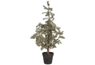 Winterliche Kunstpflanze ZEDER mit Plastiktopf, Ib Laursen, Höhe 120 cm by Ib Laursen in Green – product photo 1 of 2