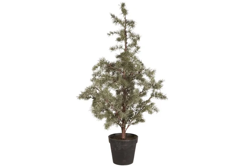 Winterliche Kunstpflanze ZEDER mit Plastiktopf, Ib Laursen, Höhe 120 cm by Ib Laursen in Green – product photo 1 of 2