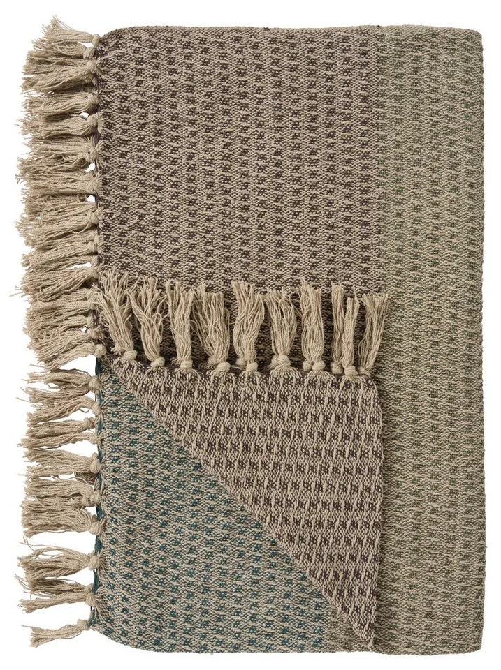 Wohndecke Ib Laursen - Decke Plaid Kuscheldecke Wohndecke Gestreift Braun Grün, Ib Laursen de Ib Laursen en Beige, braun, grün – photo du produit