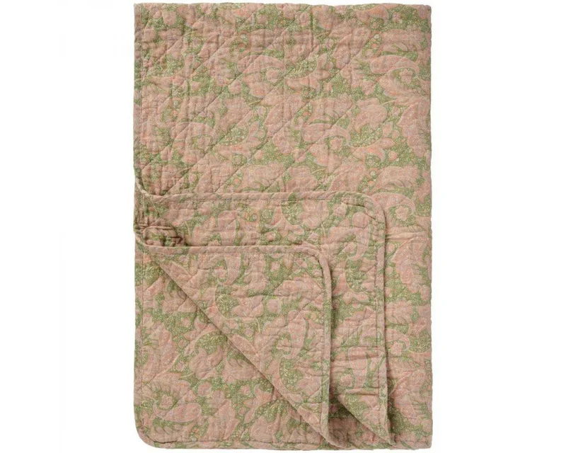 Wohndecke Ib Laursen Quilt Decke Tagesdecke Grün Rosa Paisleymuster (130x180 cm), Ib Laursen de Ib Laursen – photo du produit