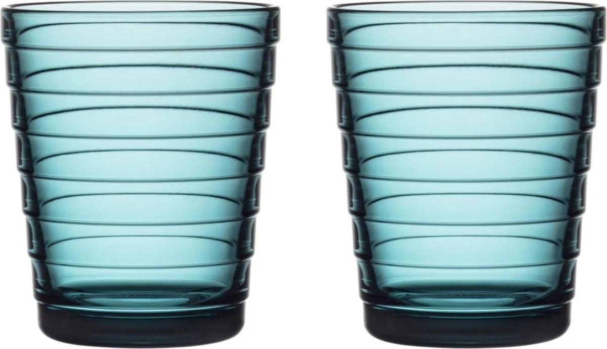 Aino Aalto - Tumbler Glazen Set - Waterglas - Vaatwasserbestendig - 22 cl - 2 Stuks de Iittala en Zeeblauw – photo du produit