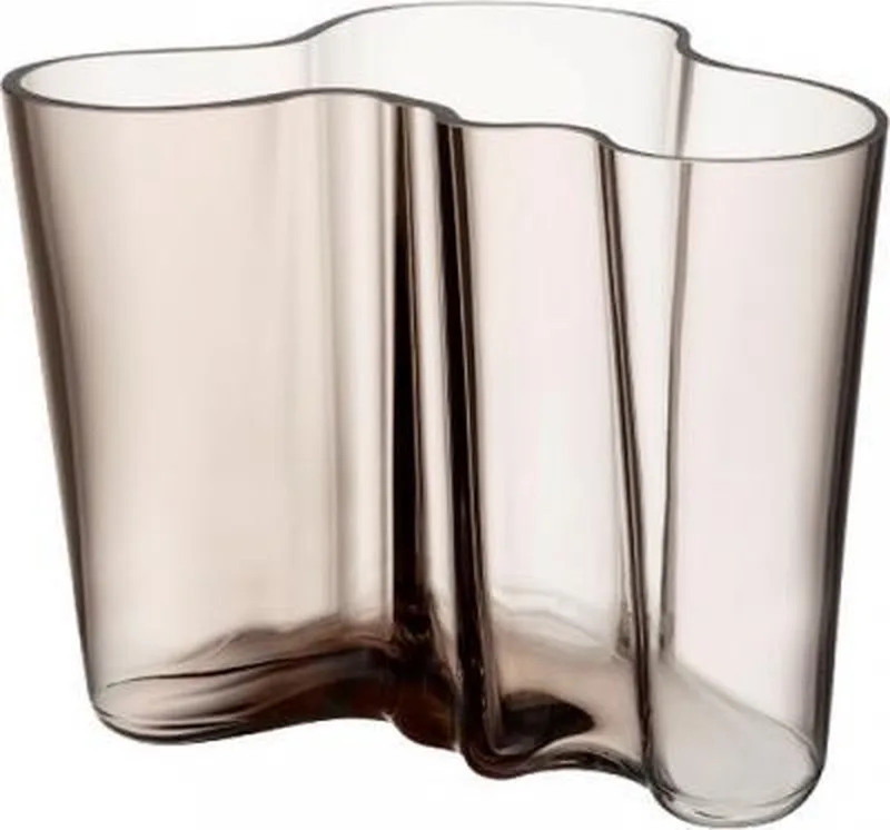 Alvar Aalto collection Vaas 16 cm Linnen by Iittala in Bruin – product photo