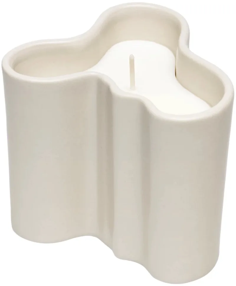 Alvar Aalto geurkaars 8cm sand de Iittala en Wit – photo du produit