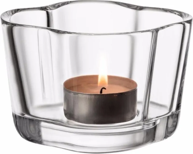 Alvar Aalto - Theelichthouder / Waxinelichthouder Glas - Transparant - 6 cm - 1 Stuk by Iittala in Helder – product photo