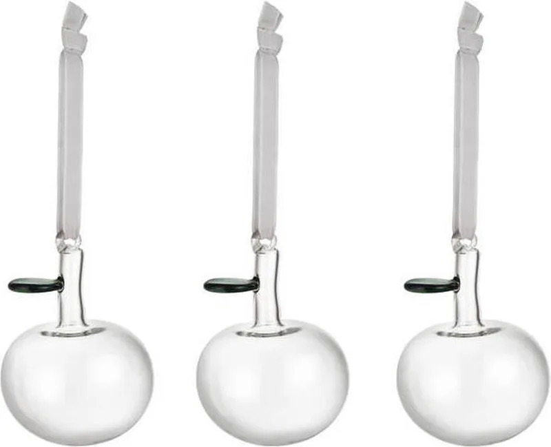 Glazen Appels – Kerstversiering – Feestelijke Glazen – Kerstdecoractie – Set van 3 de Iittala en Transparant – photo du produit