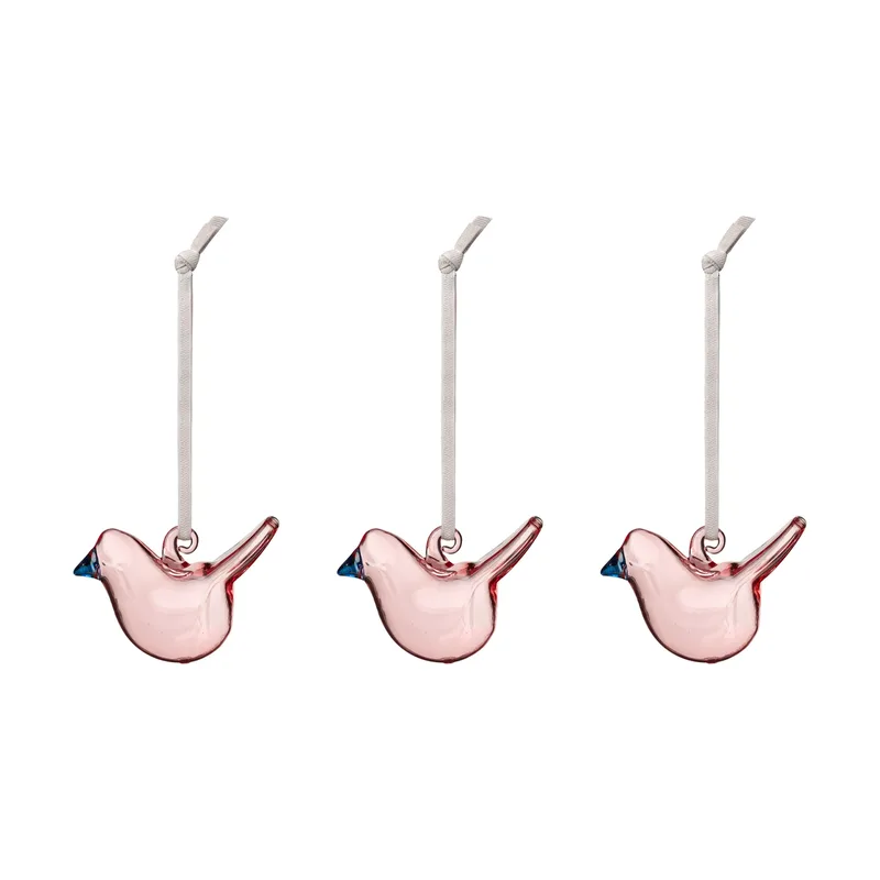 Iittala Glasvogel Rosa, Mini, 3er Pack by Iittala – product photo