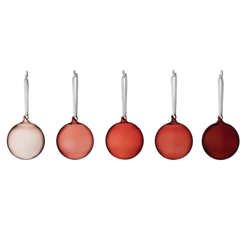 Iittala Weihnachtsbaumkugeln aus Glas 80 mm 5er Pack Rot by Iittala – product photo