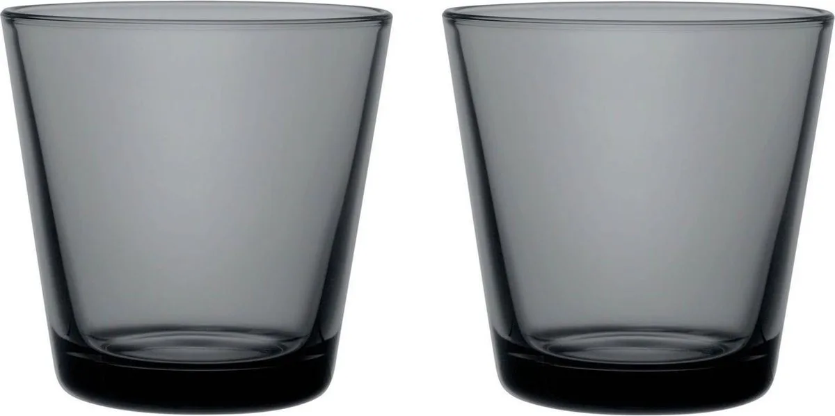 Kartio Tumbler Glazen Set - Waterglas - Vaatwasbestendig - 21 cl - 2 Stuks de Iittala en Gris foncé – photo du produit
