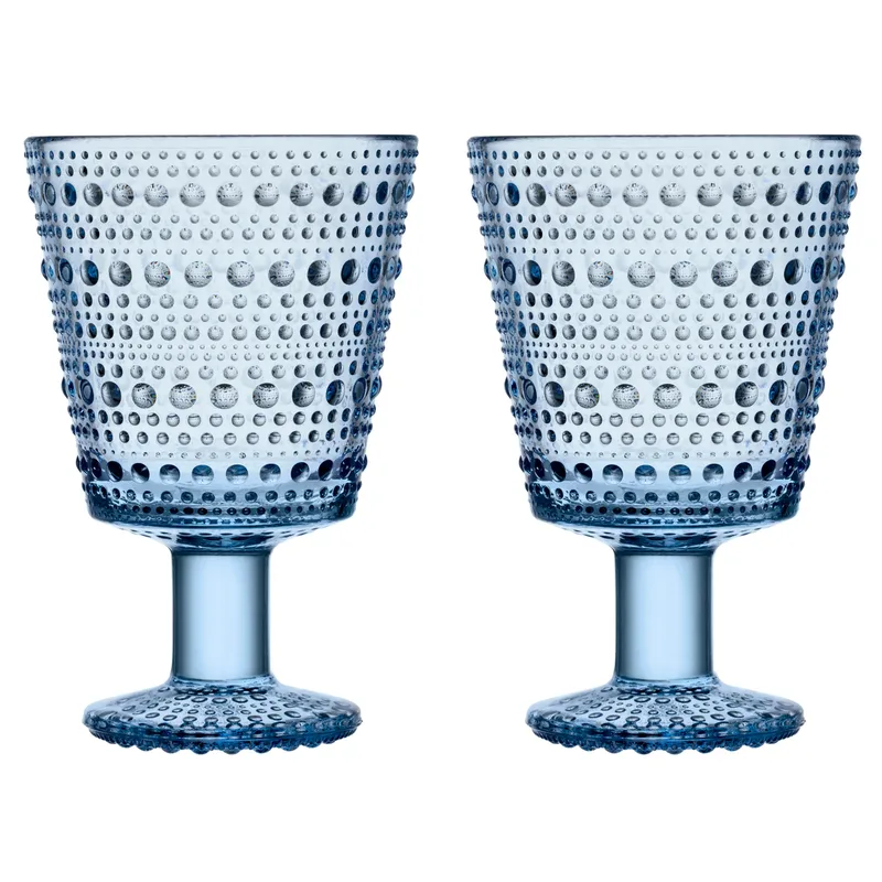 Kastehelmi Trinkglas mit Fuß 26 cl 2-pack Aqua från Iittala – produktbild
