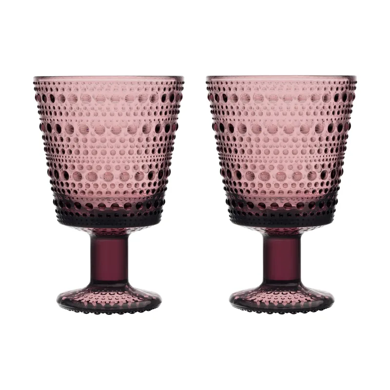Kastehelmi Trinkglas mit Fuß 26 cl 2-pack Heide från Iittala – produktbild