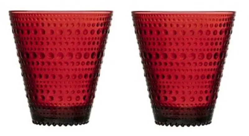 Kastehelmi Tumbler Glazen Set - Waterglas - Vaatwasbestendig - 30 cl - 2 Stuks de Iittala en Cranberry – photo du produit