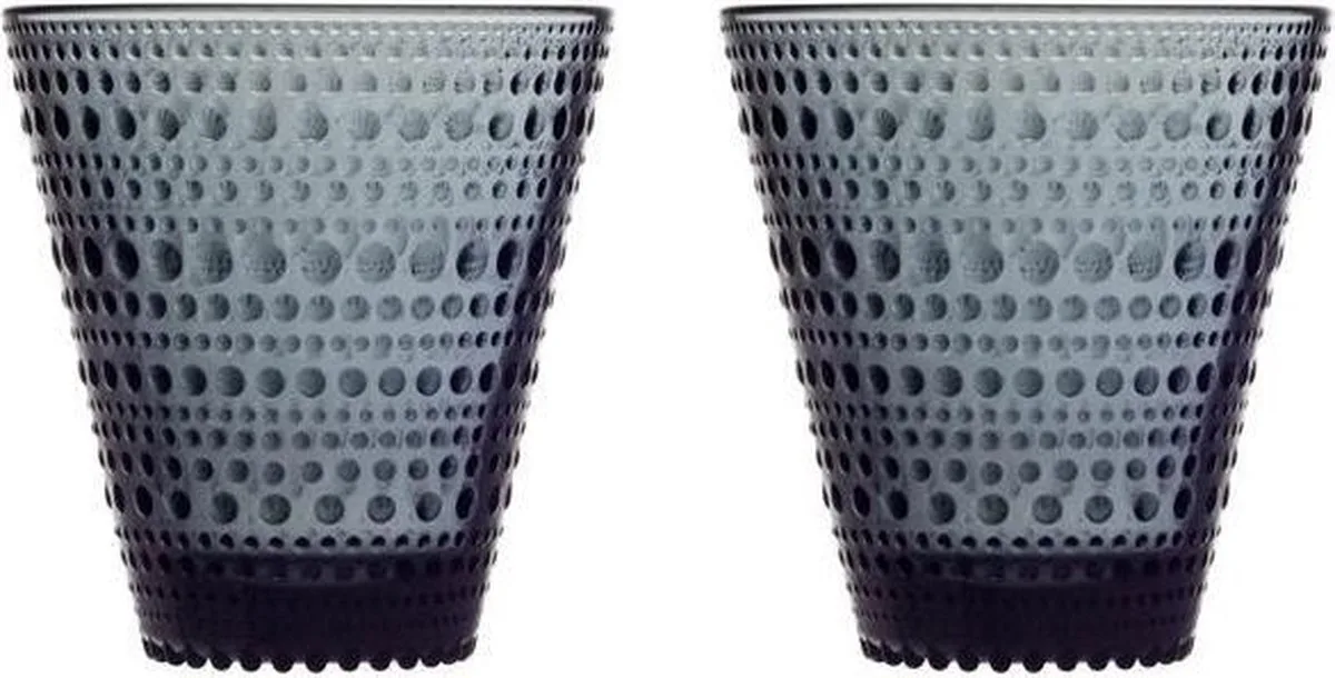 Kastehelmi - Tumbler Glazen Set - Waterglas - Vaatwasserbestendig - 30 cl - 2 Stuks de Iittala en Gris foncé – photo du produit