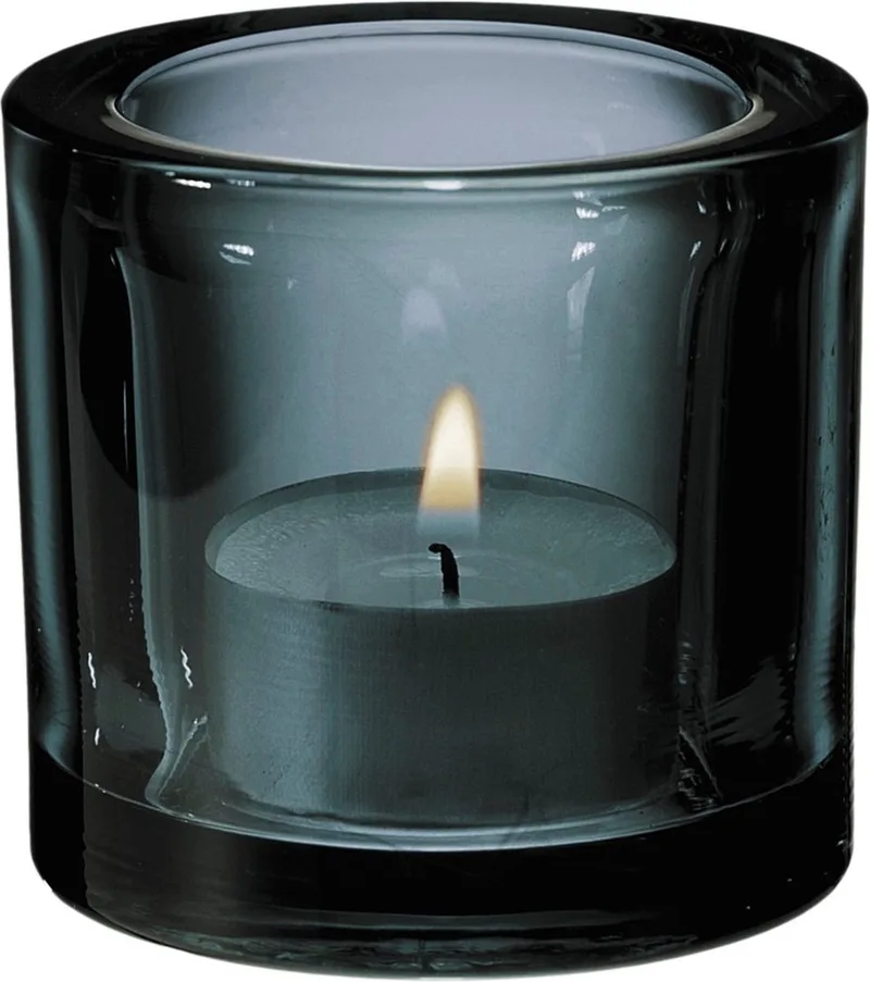 Kivi Theelichthouder / Kaarshouder / Waxinelichthouder Glas - Sfeerlicht - 60mm - 1 Stuk van Iittala in Grijs – productfoto