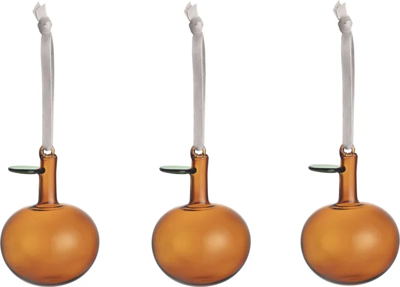 Oiva Toikka Glazen appel set van 3 de Iittala en Bruin – photo du produit