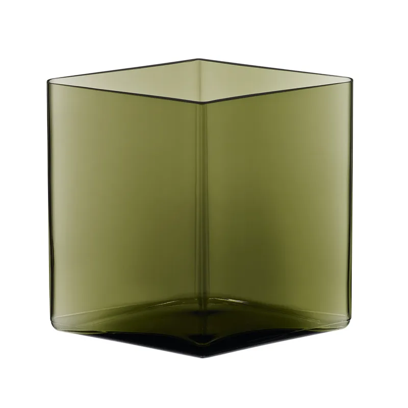 Ruutu Vase 20,5 x 18cm Moosgrün by Iittala – product photo