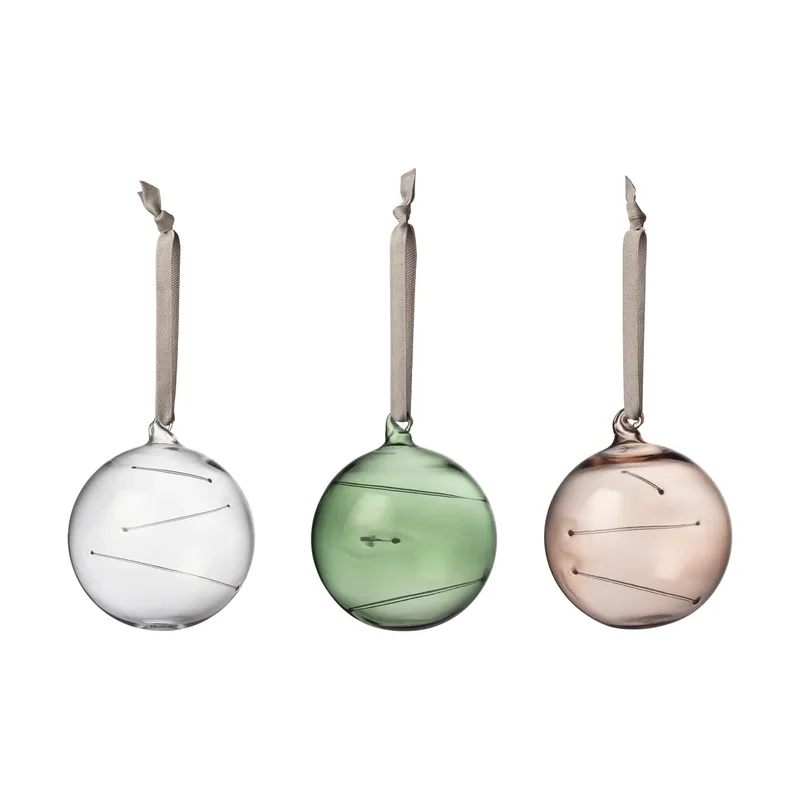 Sonnenball Ø8 cm 3 Teile Klar-grün-Leinen. by Iittala – product photo