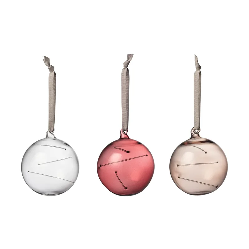 Sonnenball Ø8 cm 3 Teile Klar-ljung-Leinen by Iittala – product photo