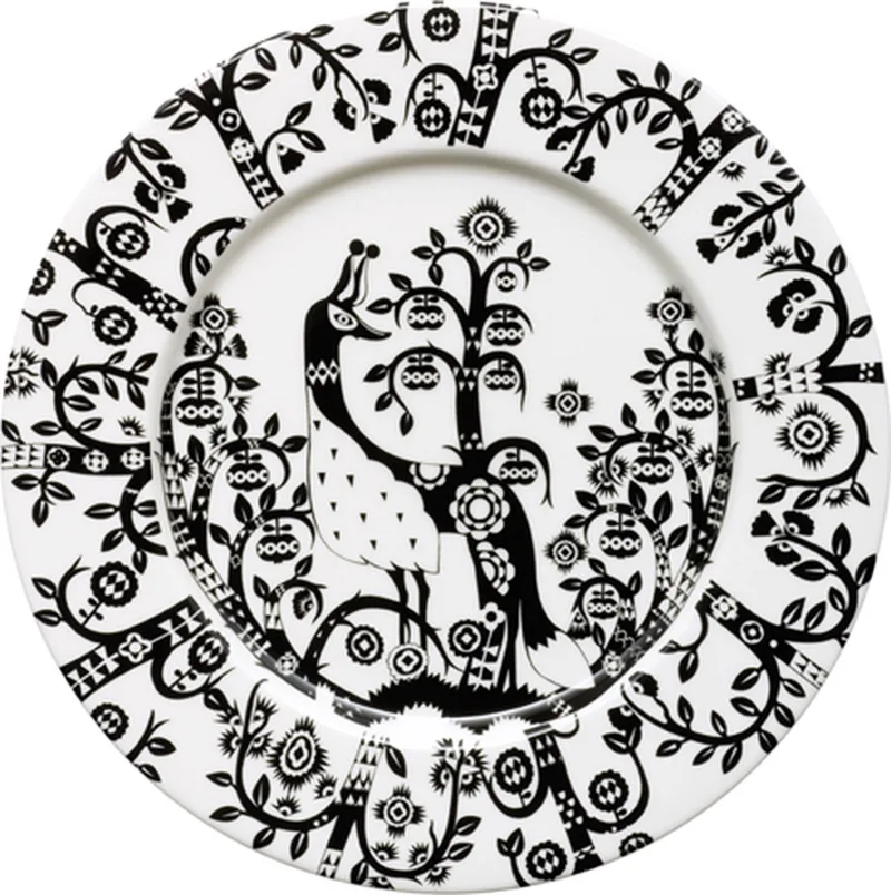 Taika - Borden - Servies Porselein - Oven- en Vaatwasserbestendig - Ø 22 cm - 1 Stuk van Iittala in Zwart – productfoto