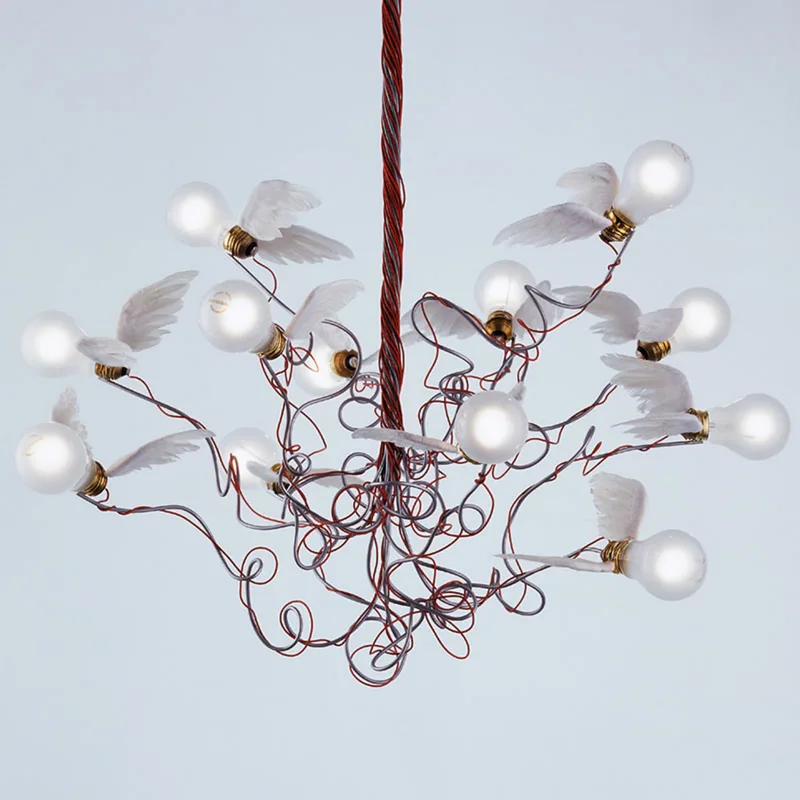Birdie LED Hanglamp Rood - Ingo Maurer - Woonkamer - Designer - Metaal - Meerdere lampen by Ingo Maurer – product photo
