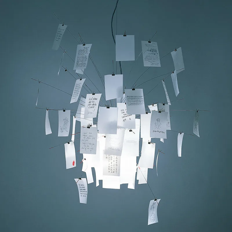 Zettel'z lamp 6 hanglamp Ø80cm - Ingo Maurer Zettel'z 6 - Woonkamer - Papier / Karton de Ingo Maurer – photo du produit
