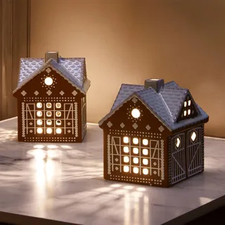 Gingerbread Lichthaus Christmas barn 11,5 cm de Kähler – photo du produit 4 sur 5