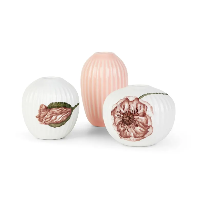 Hammershøi Poppy Miniatur Vase 3 Teile Weiß-Dekor de Kähler – photo du produit