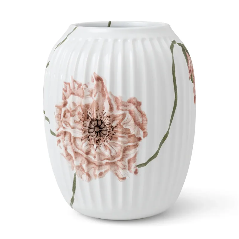Merloos Bloemvaas 20 cm Wit met Poppy Decoratie van Kähler – productfoto