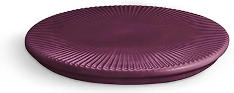 Hammershøi Serveerbord - Ø 20 cm - Keramiek - Bordeaux von Kähler in Wit – Produktfoto
