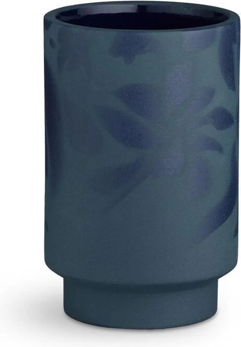 Kabell Vaas - Bloem motief - Hoogte 12,5 cm - Indigo de Kähler en Blauw – photo du produit