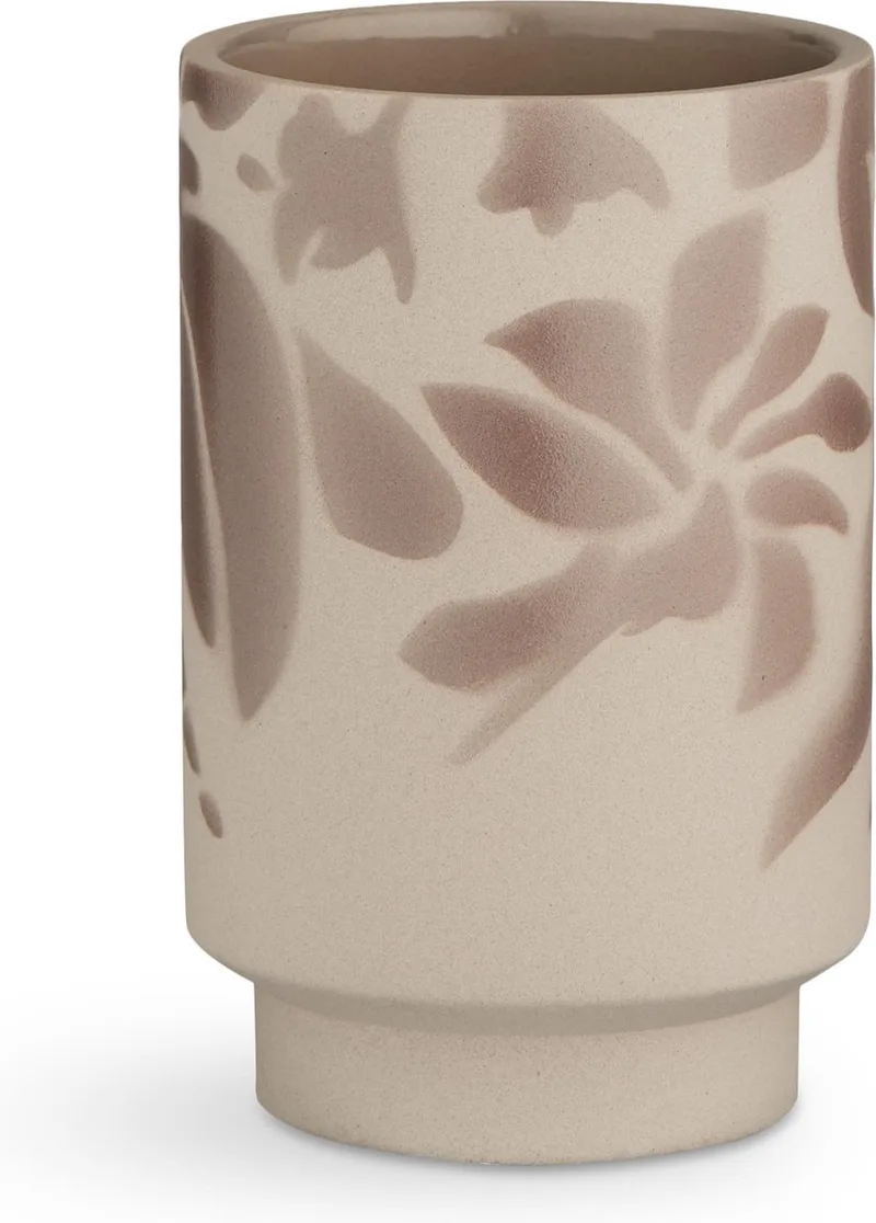 Kabell Vaas - Bloem motief - Hoogte 12,5 cm - Zand/Oud Rose de Kähler en Oud Rose – photo du produit